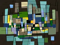 fragmentation, oeuvre digitale, abstrait