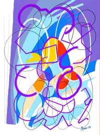 Ovales, oeuvre digitale, abstrait