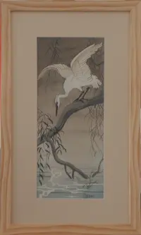 Peinture, aquarelle, Héron