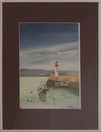 Peinture, aquarelle, Bretagne, Phare